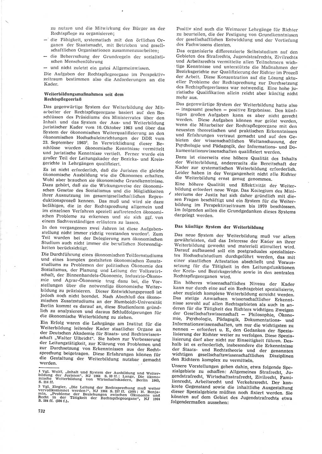 Neue Justiz (NJ), Zeitschrift für Recht und Rechtswissenschaft [Deutsche Demokratische Republik (DDR)], 19. Jahrgang 1965, Seite 732 (NJ DDR 1965, S. 732)