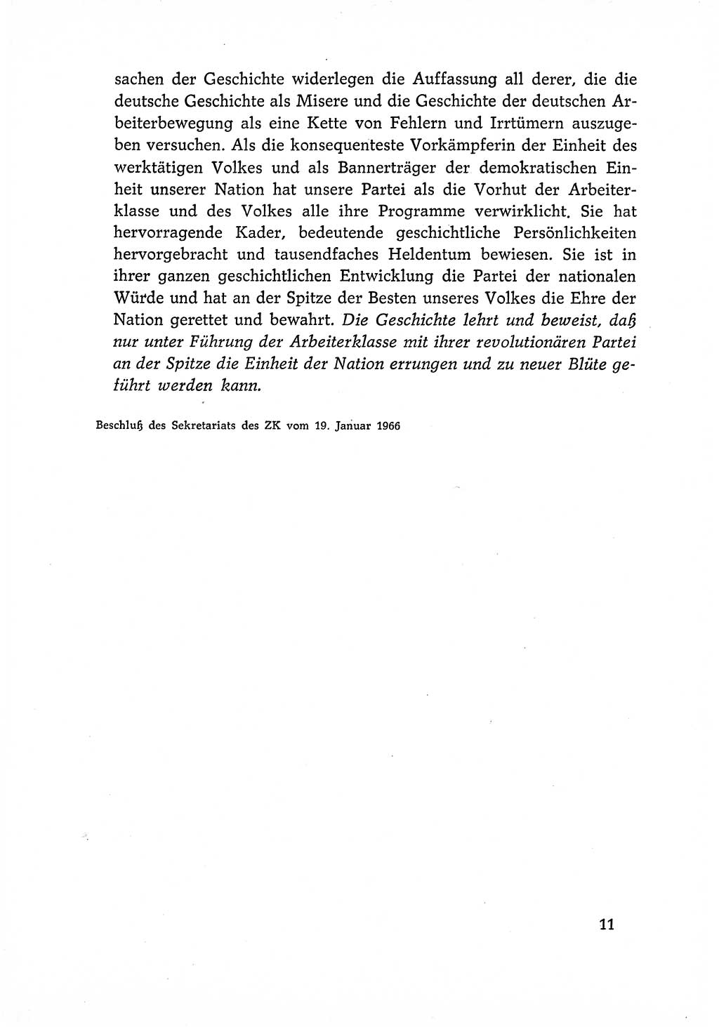 Dokumente der Sozialistischen Einheitspartei Deutschlands (SED) [Deutsche Demokratische Republik (DDR)] 1966-1967, Seite 11 (Dok. SED DDR 1966-1967, S. 11)