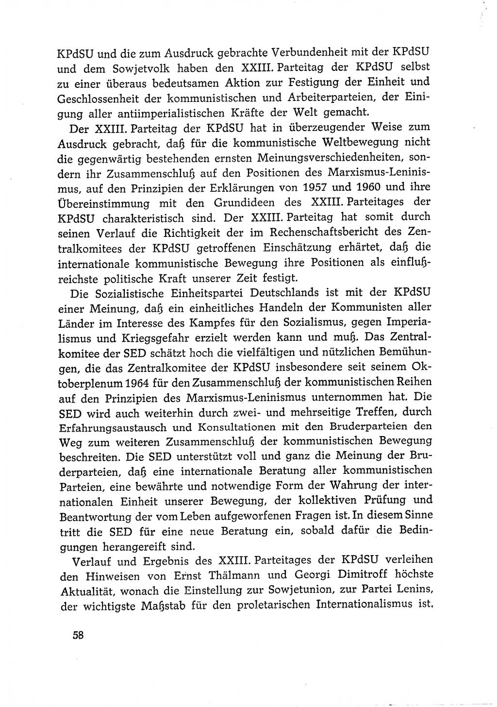 Dokumente der Sozialistischen Einheitspartei Deutschlands (SED) [Deutsche Demokratische Republik (DDR)] 1966-1967, Seite 58 (Dok. SED DDR 1966-1967, S. 58)