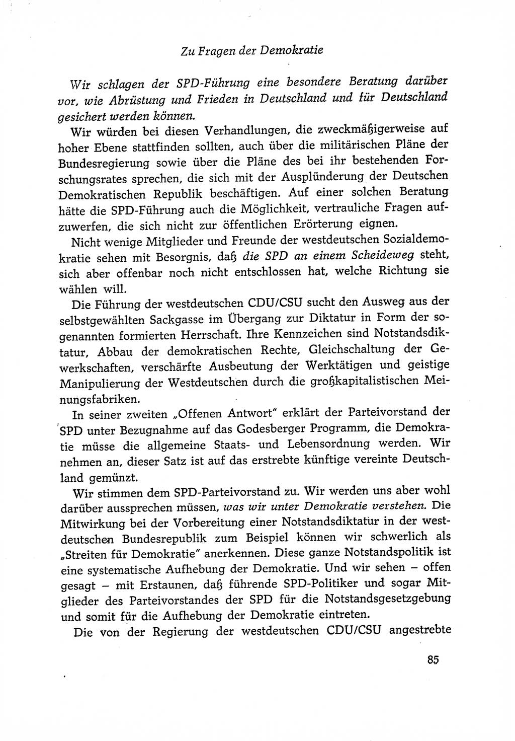 Dokumente der Sozialistischen Einheitspartei Deutschlands (SED) [Deutsche Demokratische Republik (DDR)] 1966-1967, Seite 85 (Dok. SED DDR 1966-1967, S. 85)