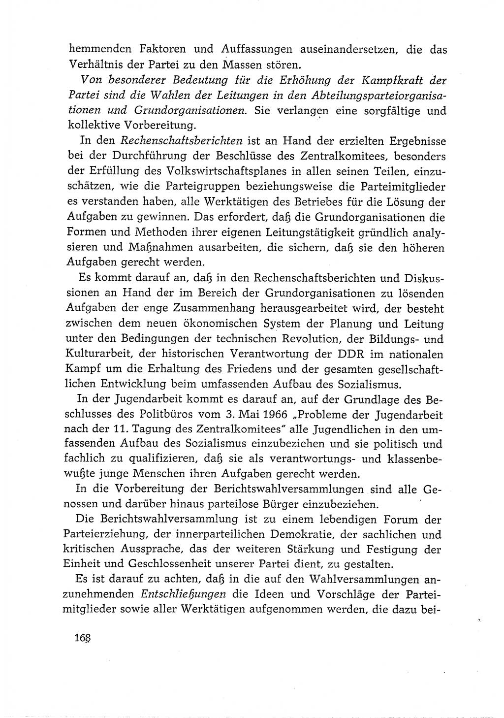 Dokumente der Sozialistischen Einheitspartei Deutschlands (SED) [Deutsche Demokratische Republik (DDR)] 1966-1967, Seite 168 (Dok. SED DDR 1966-1967, S. 168)