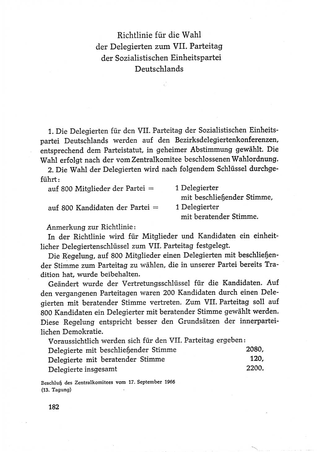 Dokumente der Sozialistischen Einheitspartei Deutschlands (SED) [Deutsche Demokratische Republik (DDR)] 1966-1967, Seite 182 (Dok. SED DDR 1966-1967, S. 182)