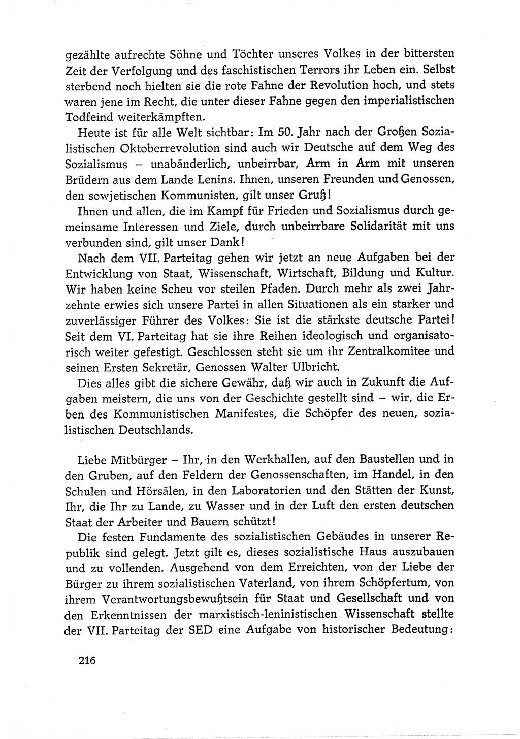 Dokumente der Sozialistischen Einheitspartei Deutschlands (SED) [Deutsche Demokratische Republik (DDR)] 1966-1967, Seite 216 (Dok. SED DDR 1966-1967, S. 216)