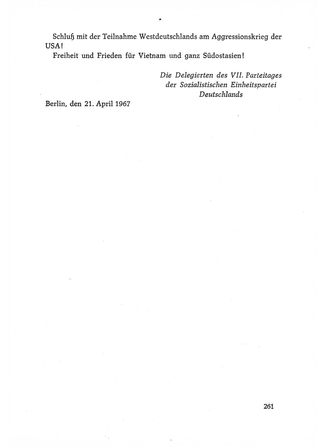 Dokumente der Sozialistischen Einheitspartei Deutschlands (SED) [Deutsche Demokratische Republik (DDR)] 1966-1967, Seite 261 (Dok. SED DDR 1966-1967, S. 261)