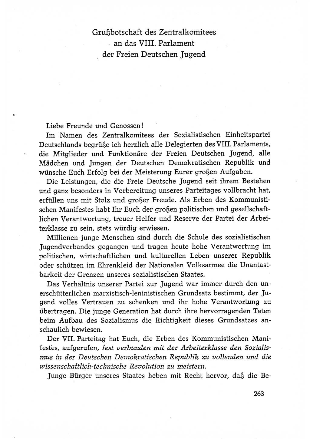 Dokumente der Sozialistischen Einheitspartei Deutschlands (SED) [Deutsche Demokratische Republik (DDR)] 1966-1967, Seite 263 (Dok. SED DDR 1966-1967, S. 263)