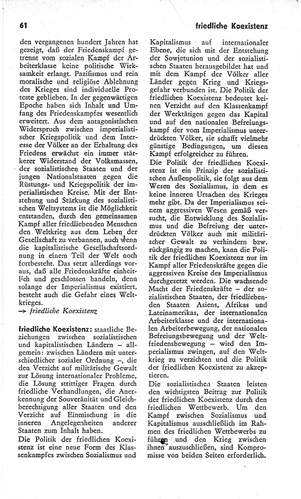 Kleines Wörterbuch der marxistisch-leninistischen Philosophie [Deutsche Demokratische Republik (DDR)] 1966, Seite 61 (Kl. Wb. ML Phil. DDR 1966, S. 61)