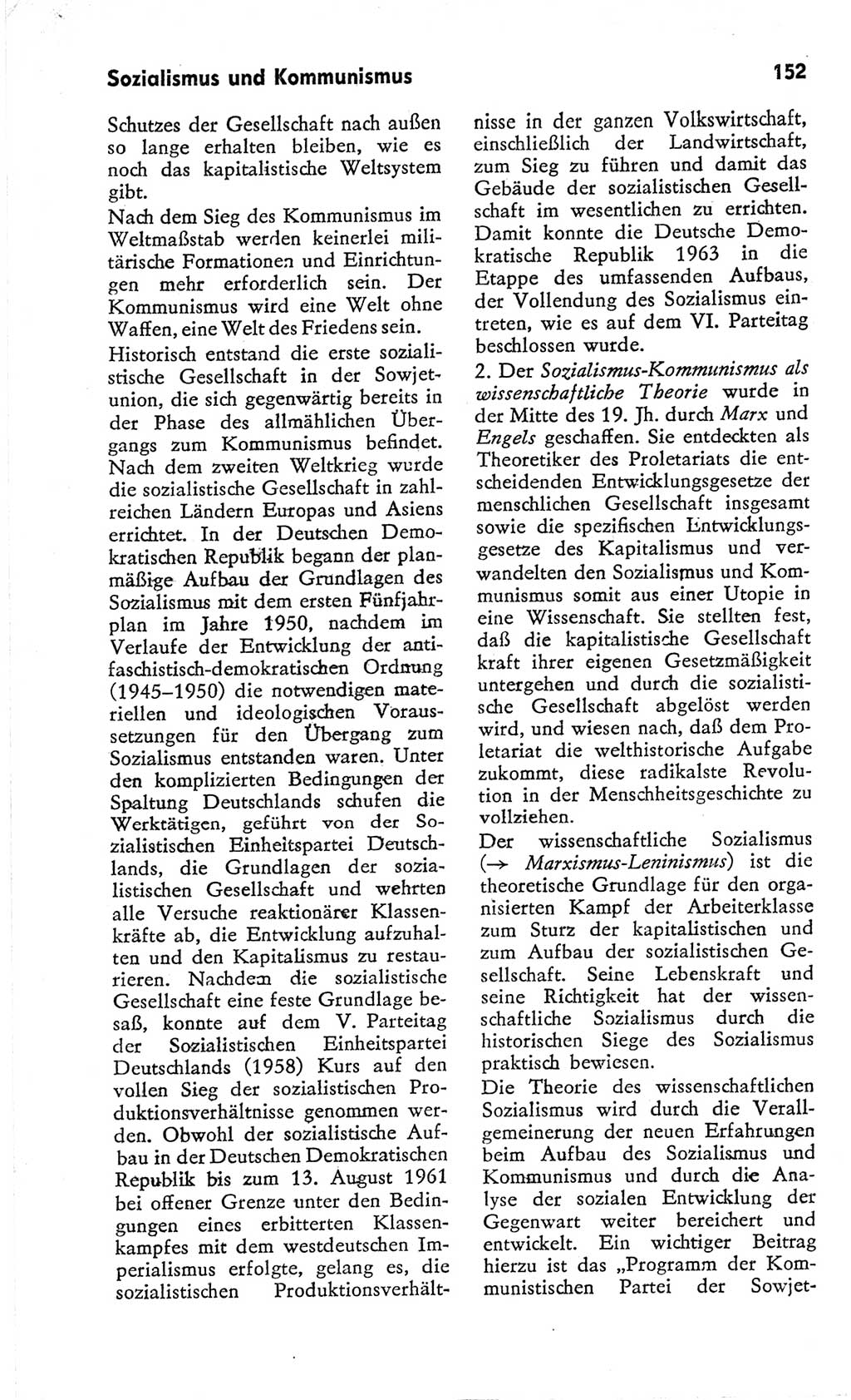 Kleines Wörterbuch der marxistisch-leninistischen Philosophie [Deutsche Demokratische Republik (DDR)] 1966, Seite 152 (Kl. Wb. ML Phil. DDR 1966, S. 152)