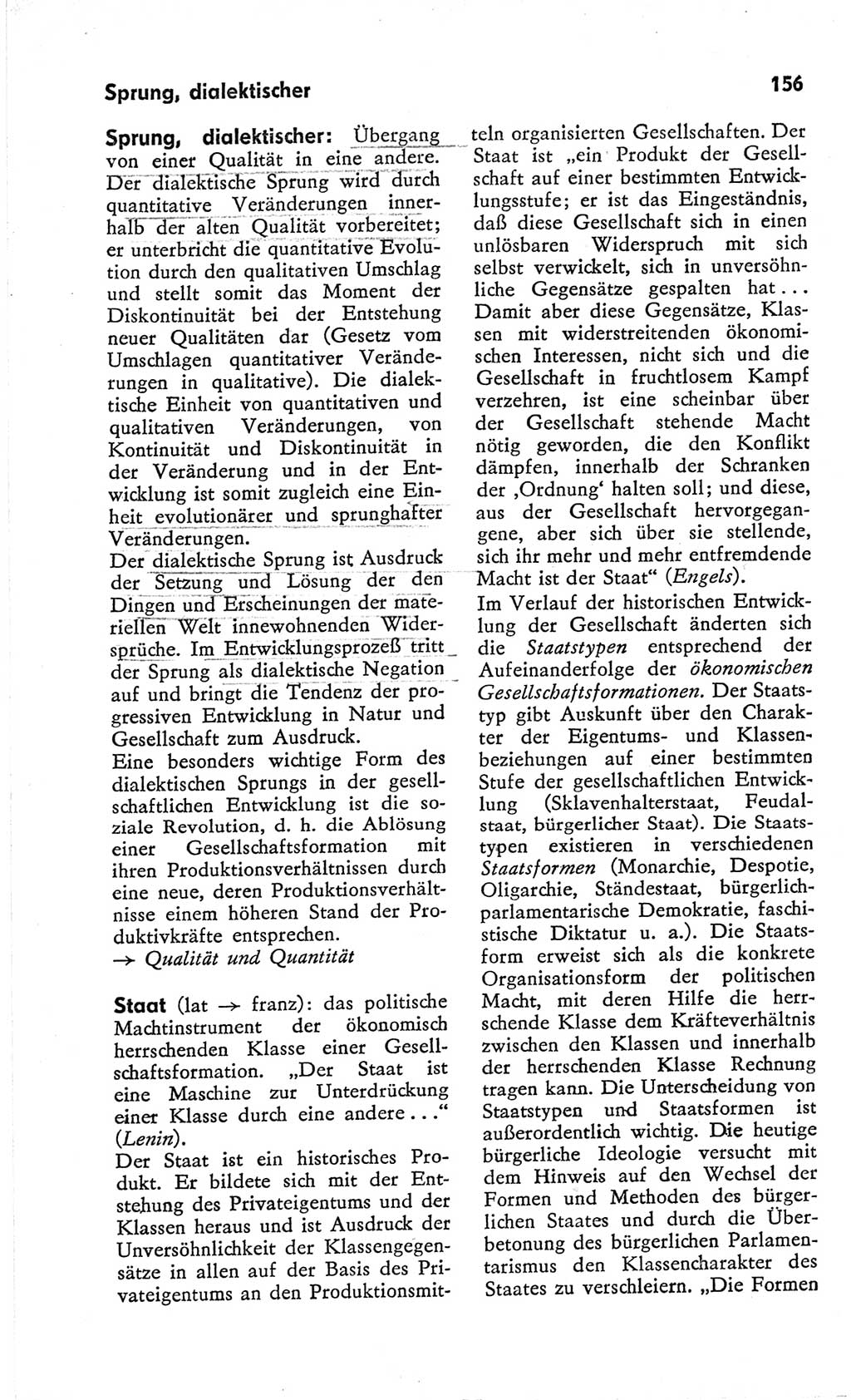 Kleines Wörterbuch der marxistisch-leninistischen Philosophie [Deutsche Demokratische Republik (DDR)] 1966, Seite 156 (Kl. Wb. ML Phil. DDR 1966, S. 156)