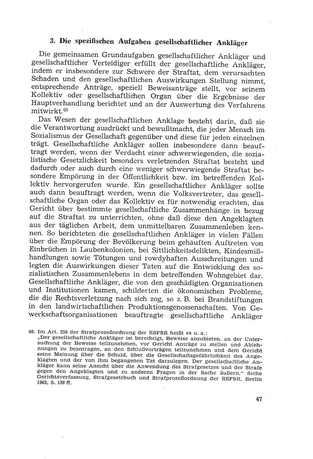 Die Mitwirkung der Werktätigen am Strafverfahren [Deutsche Demokratische Republik (DDR)] 1966, Seite 47 (Mitw. Str.-Verf. DDR 1966, S. 47)