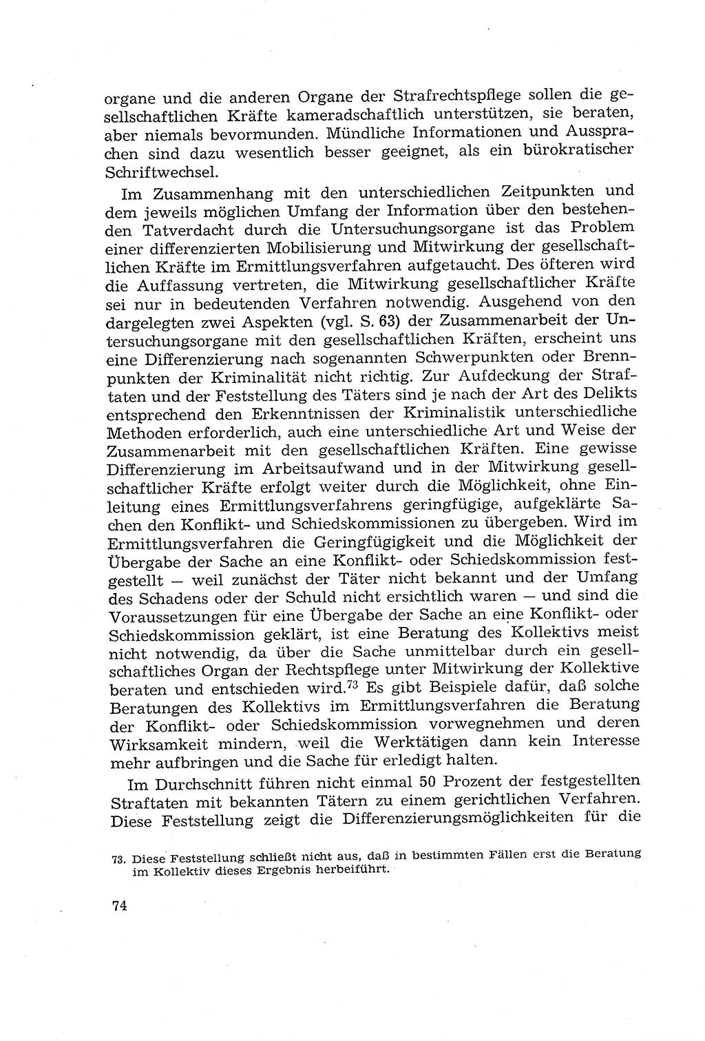Die Mitwirkung der Werktätigen am Strafverfahren [Deutsche Demokratische Republik (DDR)] 1966, Seite 74 (Mitw. Str.-Verf. DDR 1966, S. 74)