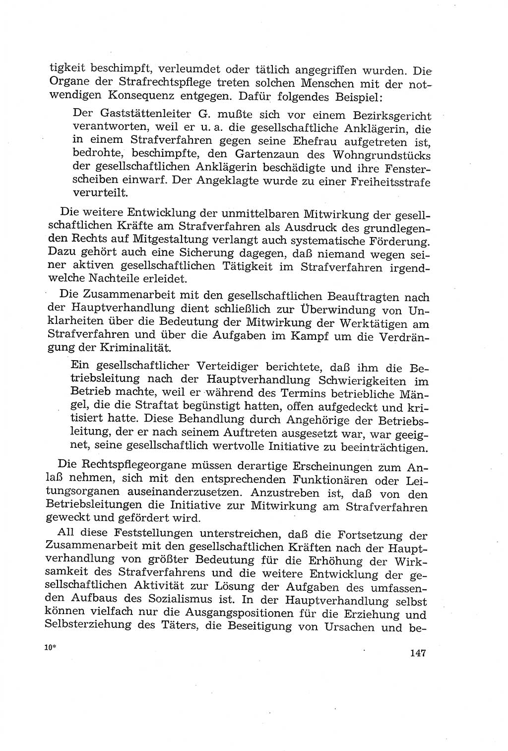 Die Mitwirkung der Werktätigen am Strafverfahren [Deutsche Demokratische Republik (DDR)] 1966, Seite 147 (Mitw. Str.-Verf. DDR 1966, S. 147)