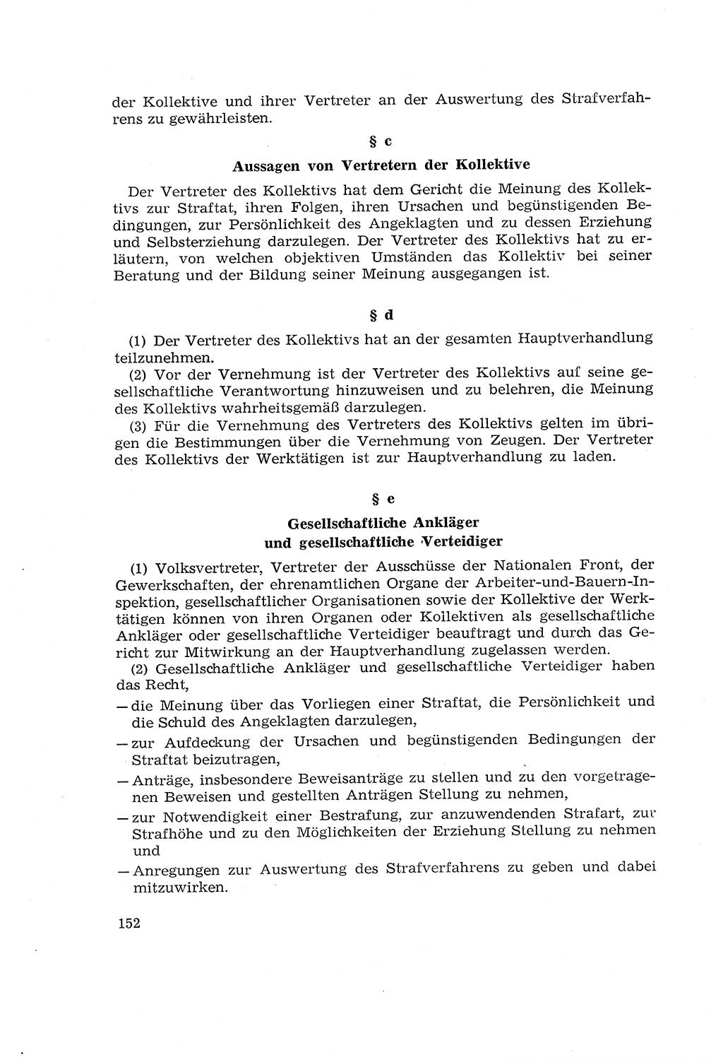 Die Mitwirkung der Werktätigen am Strafverfahren [Deutsche Demokratische Republik (DDR)] 1966, Seite 152 (Mitw. Str.-Verf. DDR 1966, S. 152)