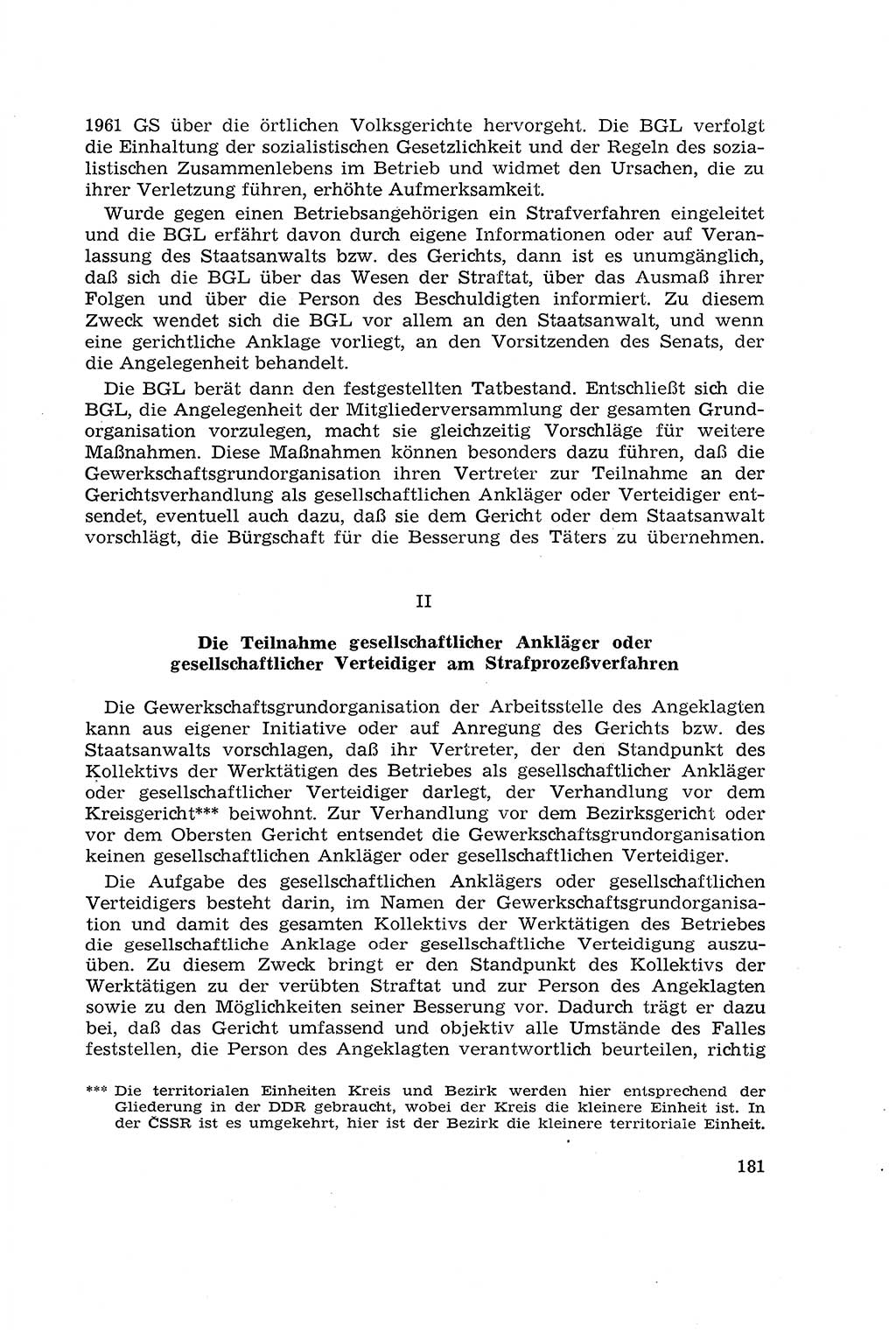 Die Mitwirkung der Werktätigen am Strafverfahren [Deutsche Demokratische Republik (DDR)] 1966, Seite 181 (Mitw. Str.-Verf. DDR 1966, S. 181)