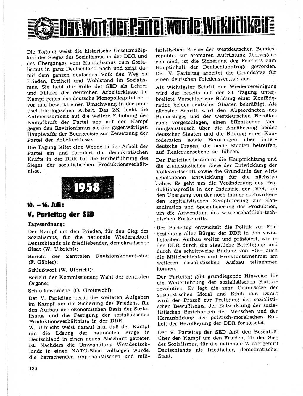 Neuer Weg (NW), Organ des Zentralkomitees (ZK) der SED (Sozialistische Einheitspartei Deutschlands) für Fragen des Parteilebens, 21. Jahrgang [Deutsche Demokratische Republik (DDR)] 1966, Seite 130 (NW ZK SED DDR 1966, S. 130)