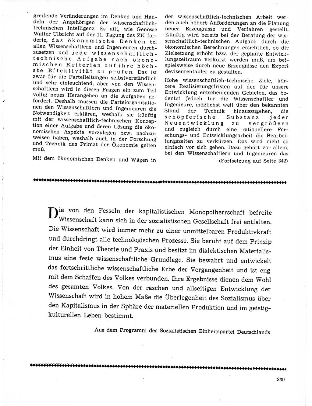 Neuer Weg (NW), Organ des Zentralkomitees (ZK) der SED (Sozialistische Einheitspartei Deutschlands) für Fragen des Parteilebens, 21. Jahrgang [Deutsche Demokratische Republik (DDR)] 1966, Seite 339 (NW ZK SED DDR 1966, S. 339)