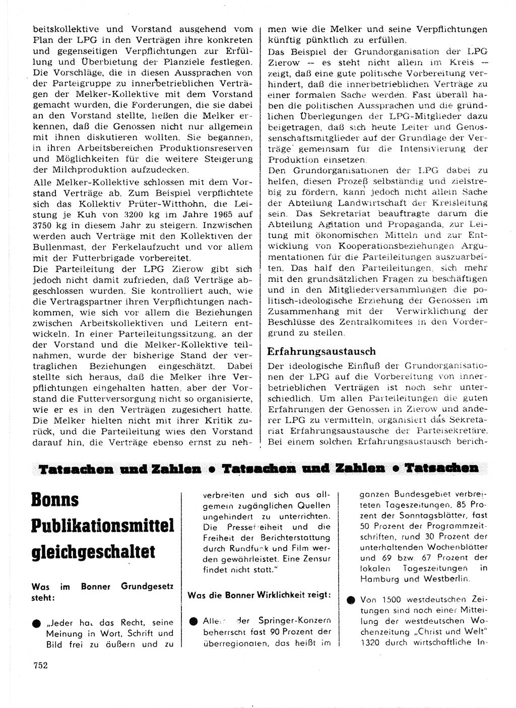 Neuer Weg (NW), Organ des Zentralkomitees (ZK) der SED (Sozialistische Einheitspartei Deutschlands) für Fragen des Parteilebens, 21. Jahrgang [Deutsche Demokratische Republik (DDR)] 1966, Seite 752 (NW ZK SED DDR 1966, S. 752)