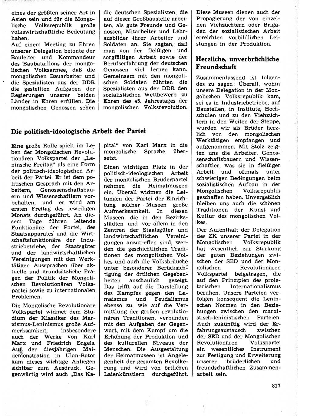 Neuer Weg (NW), Organ des Zentralkomitees (ZK) der SED (Sozialistische Einheitspartei Deutschlands) für Fragen des Parteilebens, 21. Jahrgang [Deutsche Demokratische Republik (DDR)] 1966, Seite 817 (NW ZK SED DDR 1966, S. 817)
