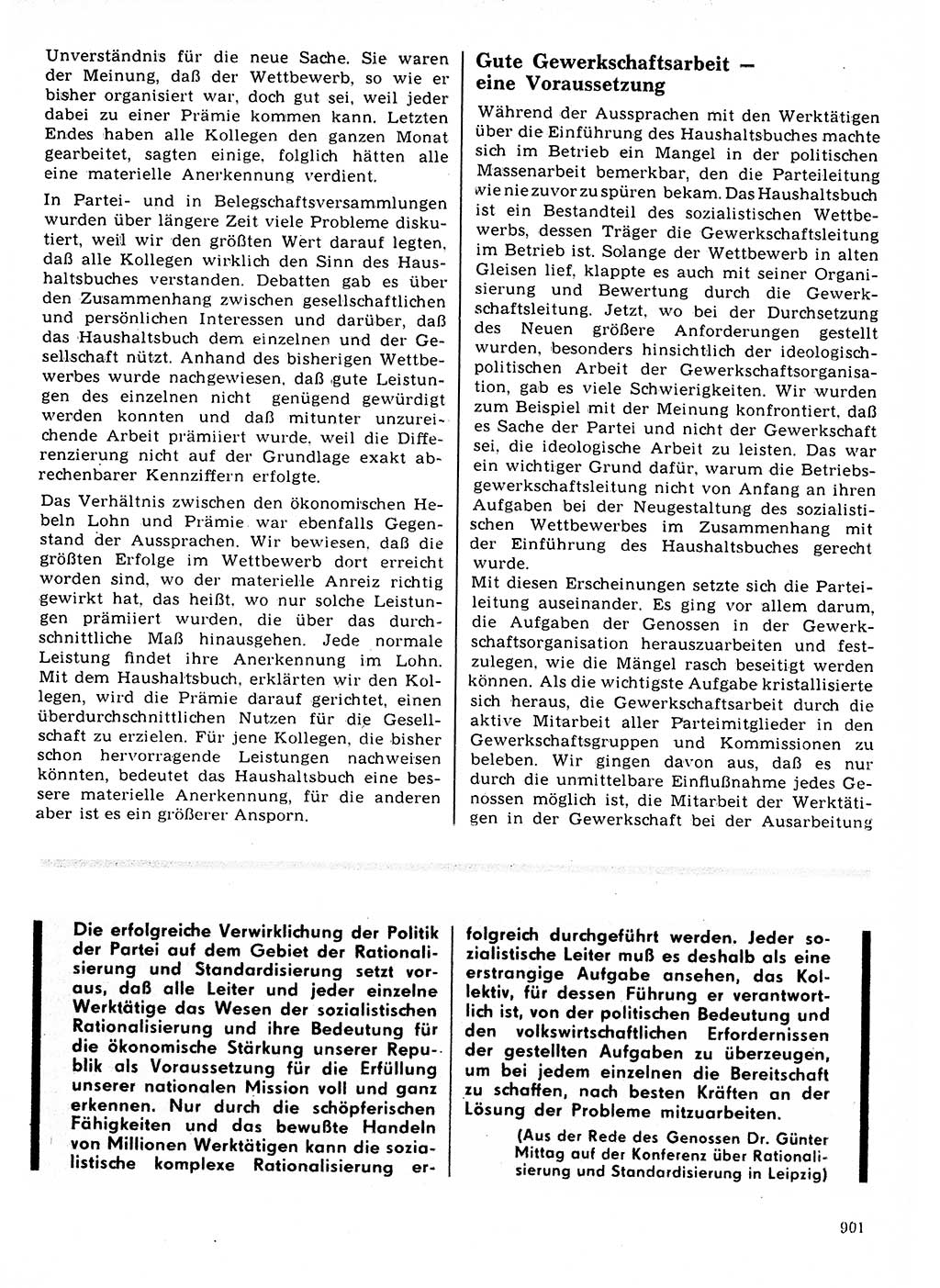 Neuer Weg (NW), Organ des Zentralkomitees (ZK) der SED (Sozialistische Einheitspartei Deutschlands) für Fragen des Parteilebens, 21. Jahrgang [Deutsche Demokratische Republik (DDR)] 1966, Seite 901 (NW ZK SED DDR 1966, S. 901)
