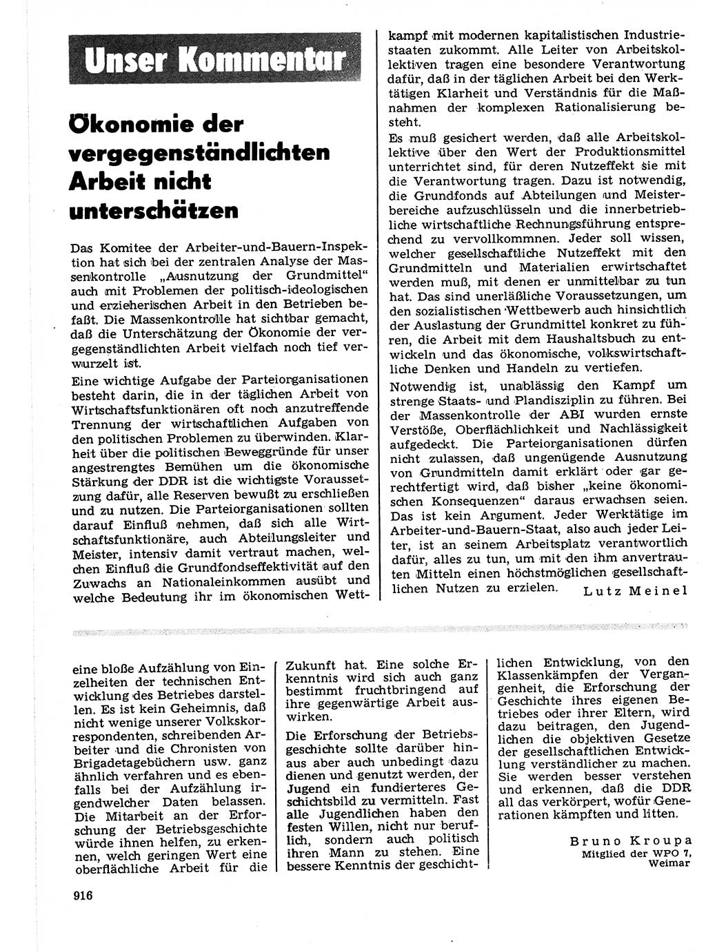 Neuer Weg (NW), Organ des Zentralkomitees (ZK) der SED (Sozialistische Einheitspartei Deutschlands) für Fragen des Parteilebens, 21. Jahrgang [Deutsche Demokratische Republik (DDR)] 1966, Seite 916 (NW ZK SED DDR 1966, S. 916)