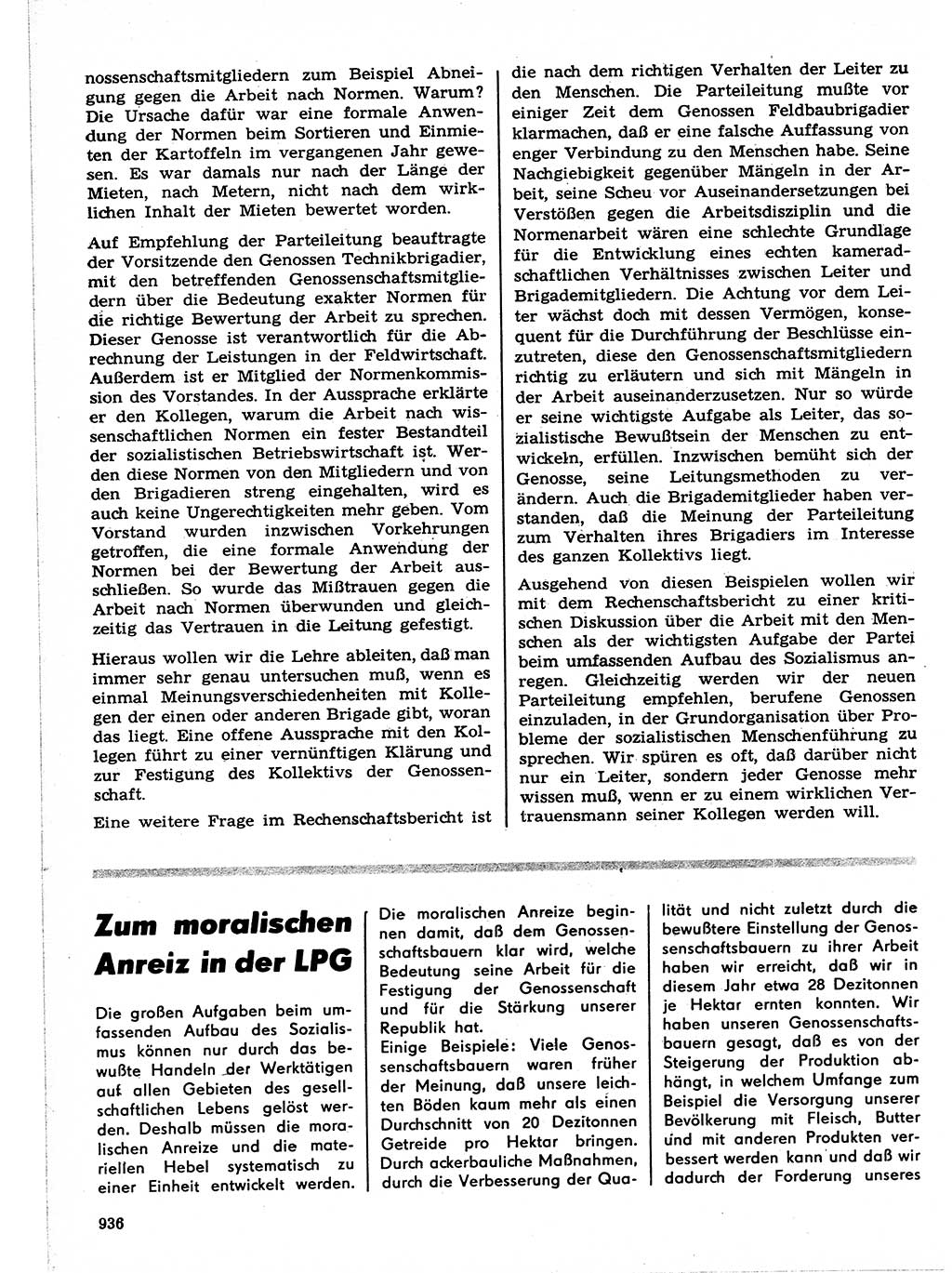 Neuer Weg (NW), Organ des Zentralkomitees (ZK) der SED (Sozialistische Einheitspartei Deutschlands) für Fragen des Parteilebens, 21. Jahrgang [Deutsche Demokratische Republik (DDR)] 1966, Seite 936 (NW ZK SED DDR 1966, S. 936)