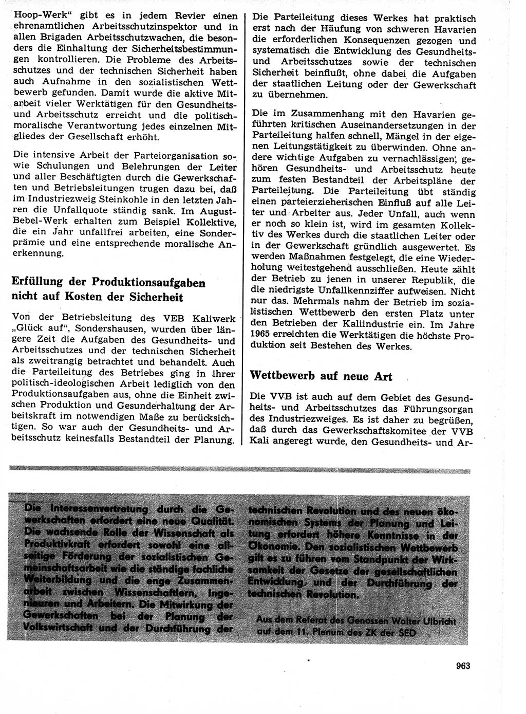 Neuer Weg (NW), Organ des Zentralkomitees (ZK) der SED (Sozialistische Einheitspartei Deutschlands) für Fragen des Parteilebens, 21. Jahrgang [Deutsche Demokratische Republik (DDR)] 1966, Seite 963 (NW ZK SED DDR 1966, S. 963)