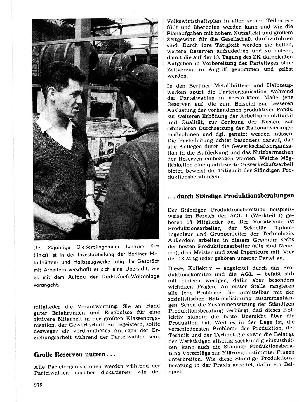 Neuer Weg (NW), Organ des Zentralkomitees (ZK) der SED (Sozialistische Einheitspartei Deutschlands) für Fragen des Parteilebens, 21. Jahrgang [Deutsche Demokratische Republik (DDR)] 1966, Seite 976 (NW ZK SED DDR 1966, S. 976)