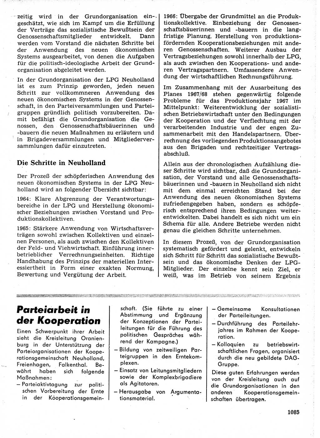 Neuer Weg (NW), Organ des Zentralkomitees (ZK) der SED (Sozialistische Einheitspartei Deutschlands) für Fragen des Parteilebens, 21. Jahrgang [Deutsche Demokratische Republik (DDR)] 1966, Seite 1085 (NW ZK SED DDR 1966, S. 1085)