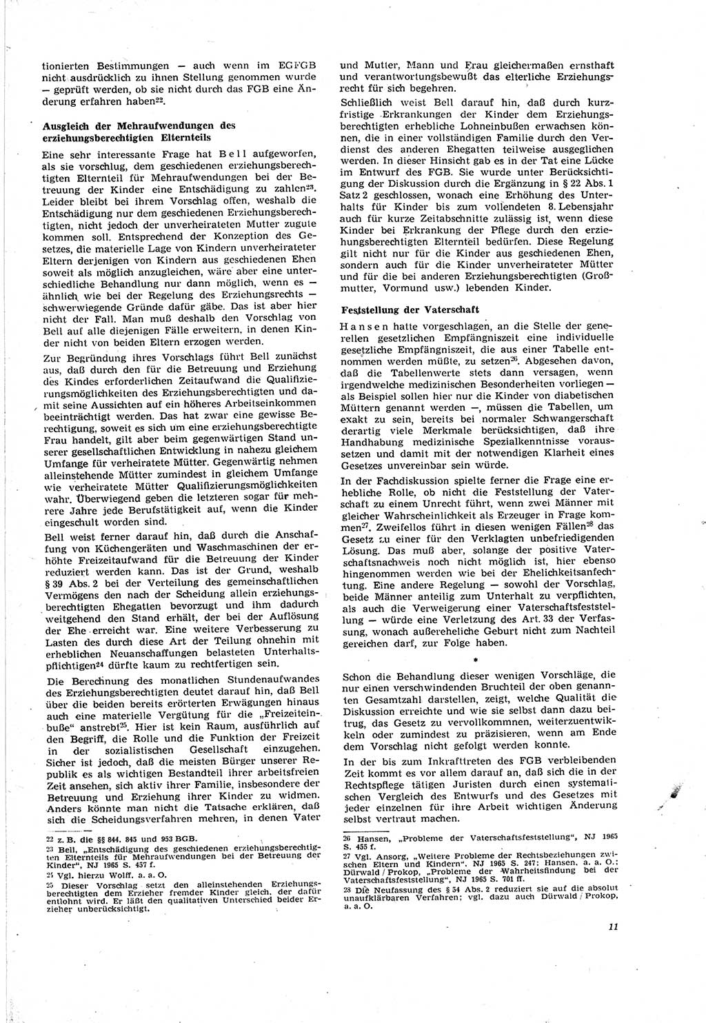 Neue Justiz (NJ), Zeitschrift für Recht und Rechtswissenschaft [Deutsche Demokratische Republik (DDR)], 20. Jahrgang 1966, Seite 11 (NJ DDR 1966, S. 11)