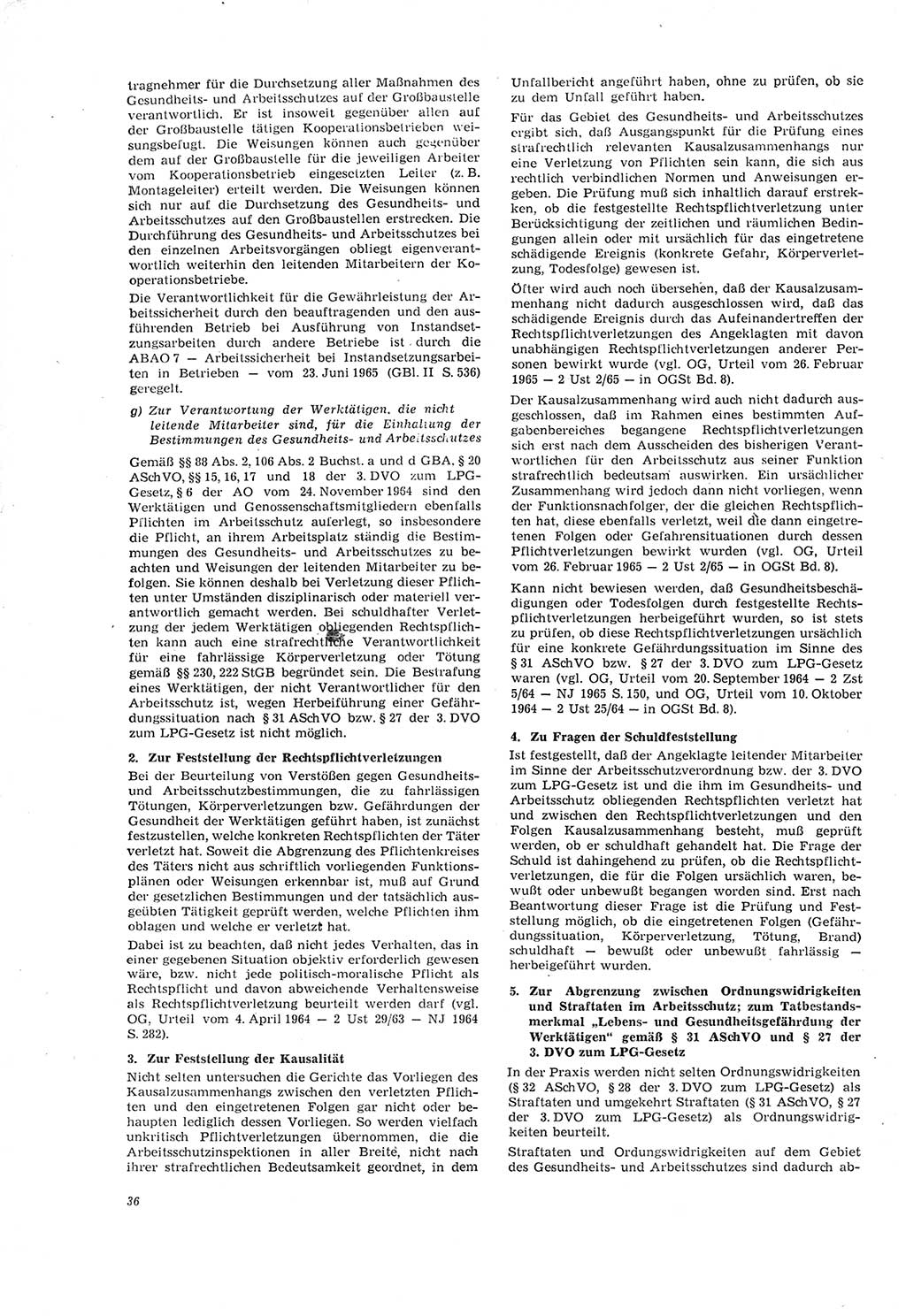 Neue Justiz (NJ), Zeitschrift für Recht und Rechtswissenschaft [Deutsche Demokratische Republik (DDR)], 20. Jahrgang 1966, Seite 36 (NJ DDR 1966, S. 36)