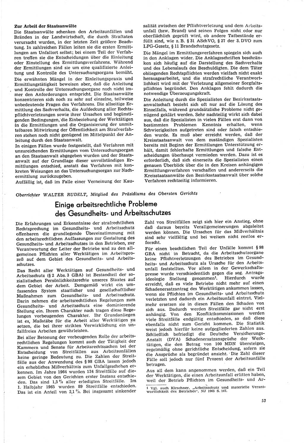 Neue Justiz (NJ), Zeitschrift für Recht und Rechtswissenschaft [Deutsche Demokratische Republik (DDR)], 20. Jahrgang 1966, Seite 53 (NJ DDR 1966, S. 53)