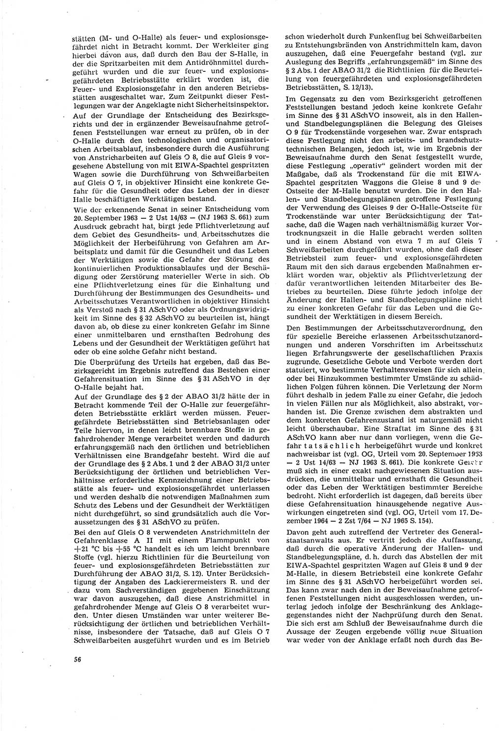 Neue Justiz (NJ), Zeitschrift für Recht und Rechtswissenschaft [Deutsche Demokratische Republik (DDR)], 20. Jahrgang 1966, Seite 56 (NJ DDR 1966, S. 56)
