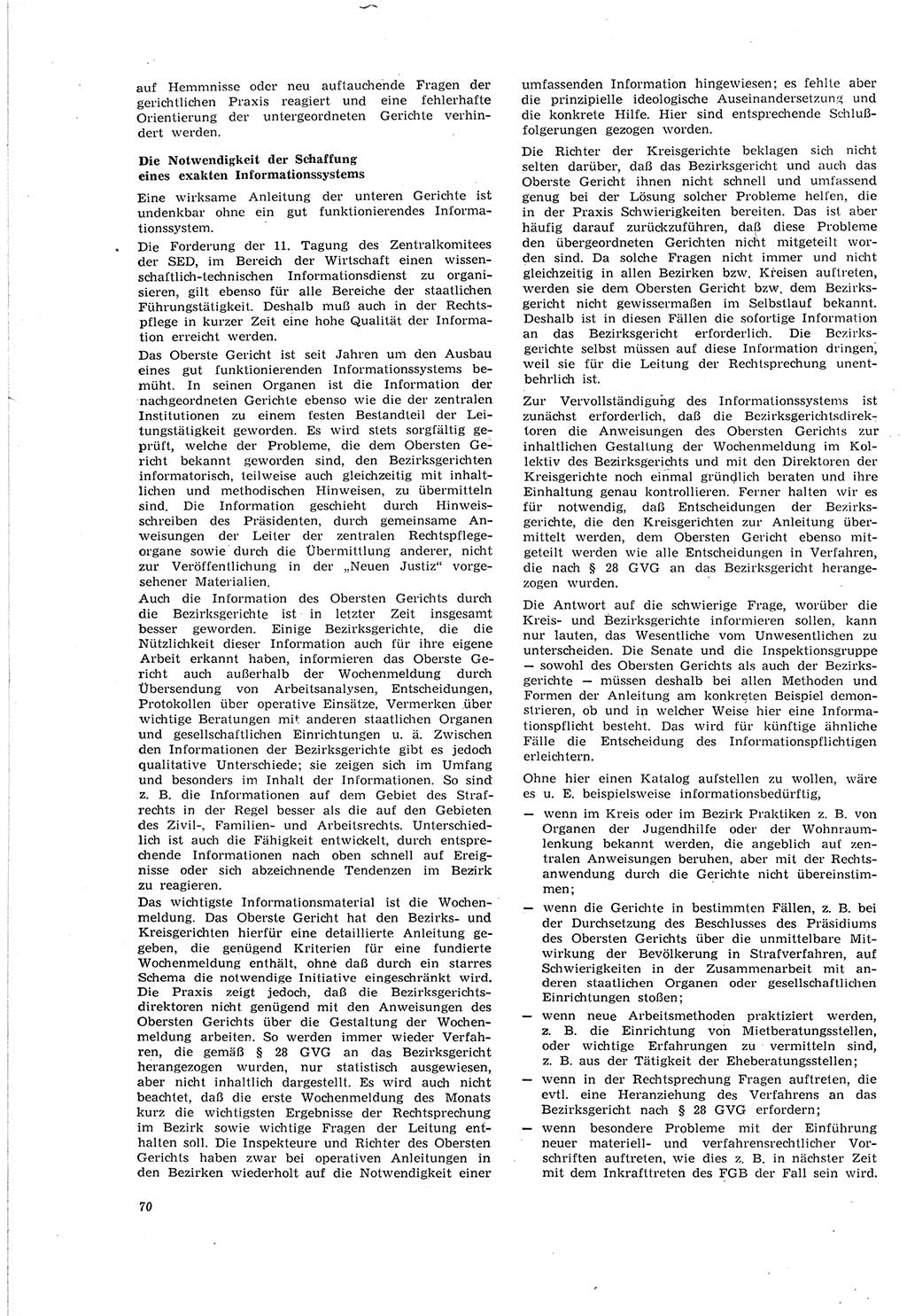 Neue Justiz (NJ), Zeitschrift für Recht und Rechtswissenschaft [Deutsche Demokratische Republik (DDR)], 20. Jahrgang 1966, Seite 70 (NJ DDR 1966, S. 70)