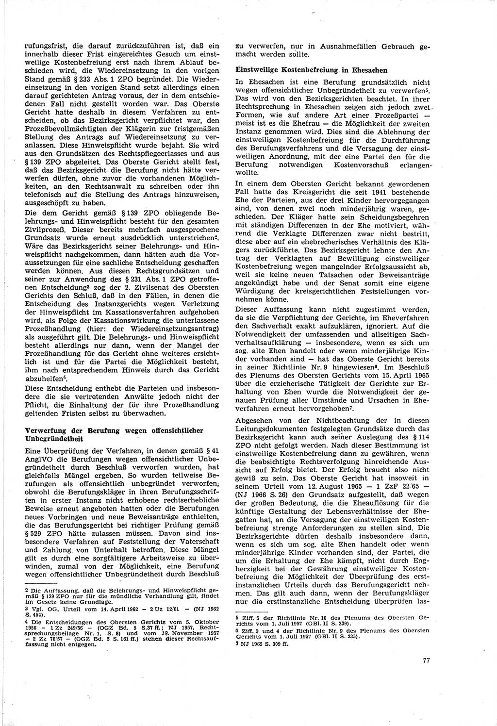 Neue Justiz (NJ), Zeitschrift für Recht und Rechtswissenschaft [Deutsche Demokratische Republik (DDR)], 20. Jahrgang 1966, Seite 77 (NJ DDR 1966, S. 77)