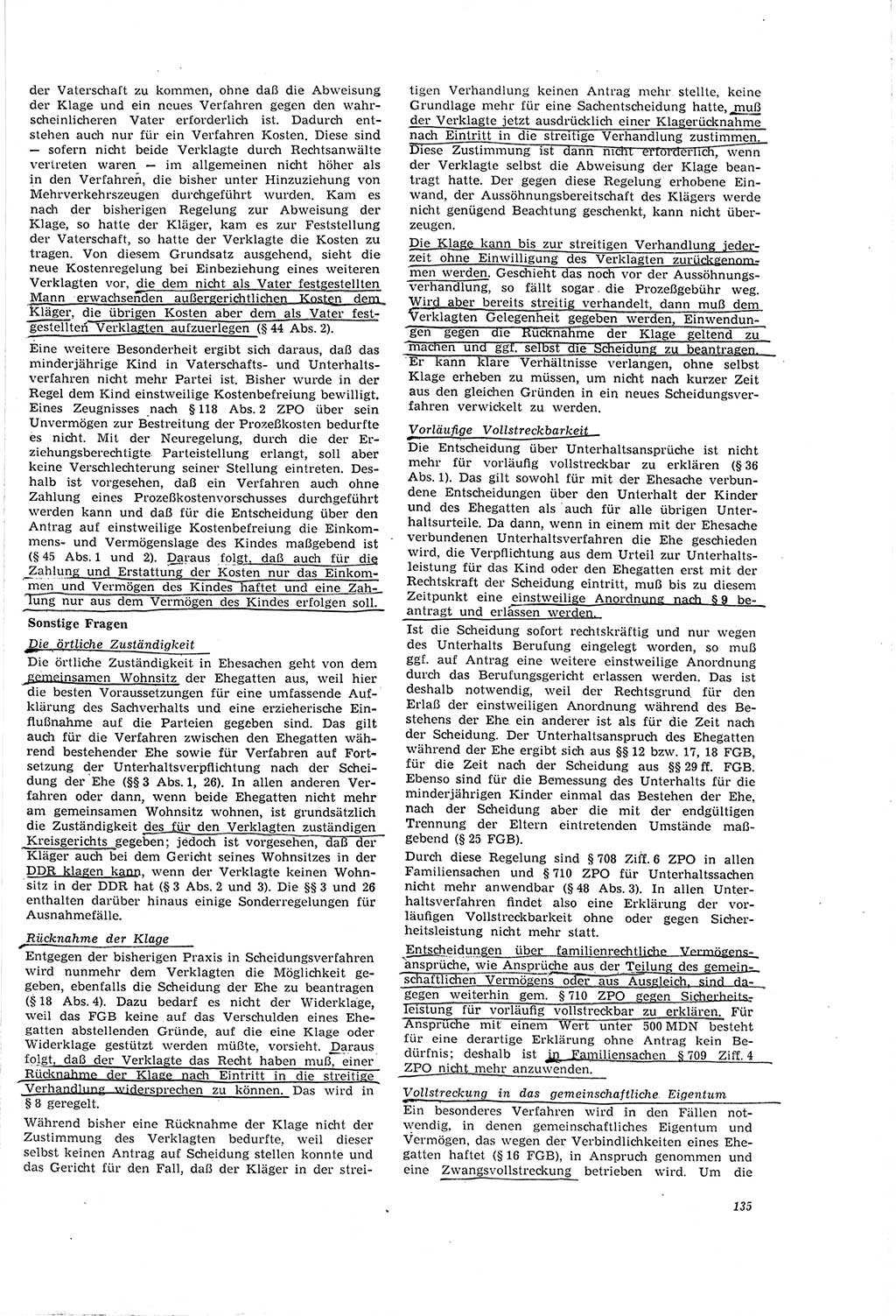 Neue Justiz (NJ), Zeitschrift für Recht und Rechtswissenschaft [Deutsche Demokratische Republik (DDR)], 20. Jahrgang 1966, Seite 135 (NJ DDR 1966, S. 135)