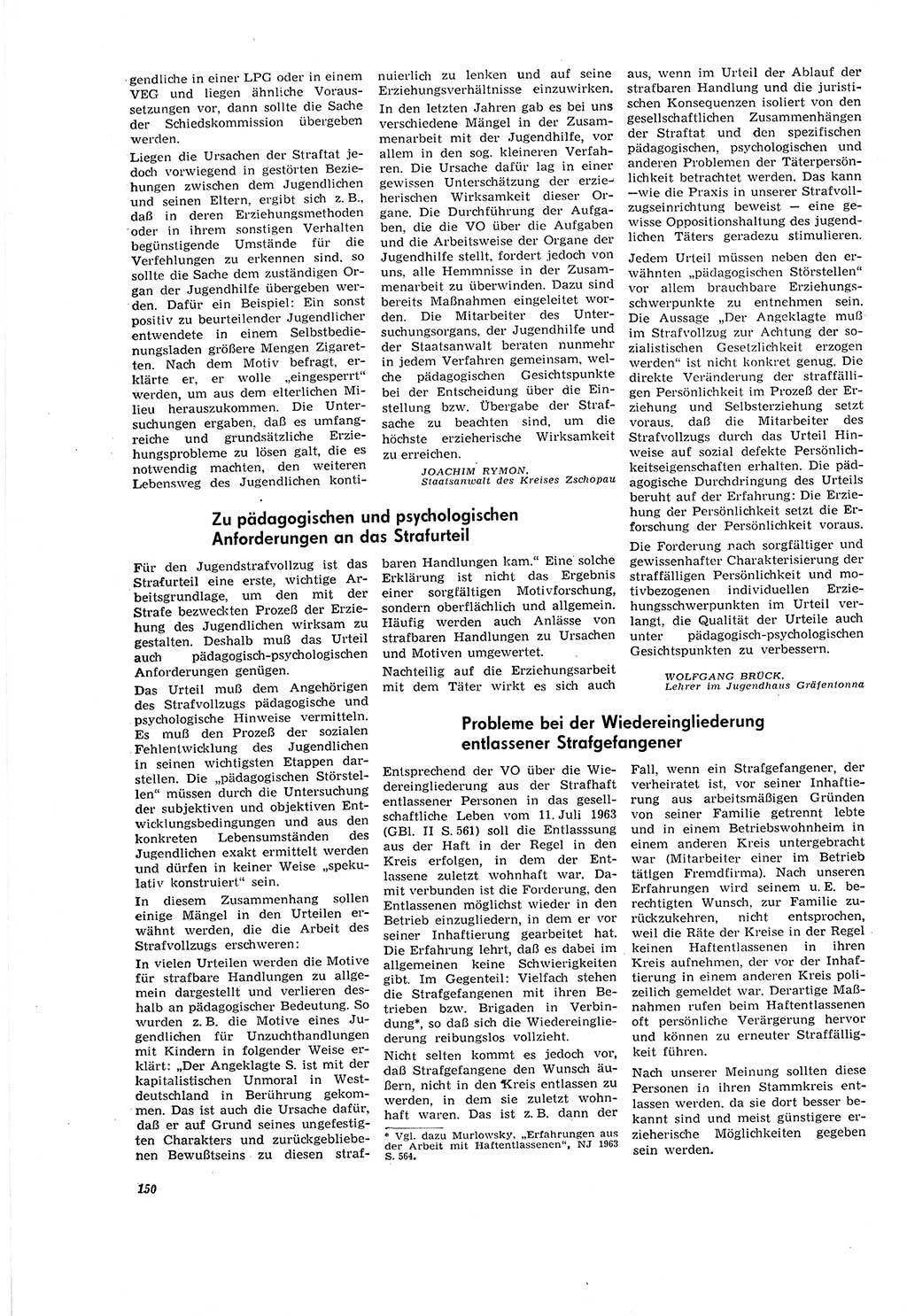 Neue Justiz (NJ), Zeitschrift für Recht und Rechtswissenschaft [Deutsche Demokratische Republik (DDR)], 20. Jahrgang 1966, Seite 150 (NJ DDR 1966, S. 150)