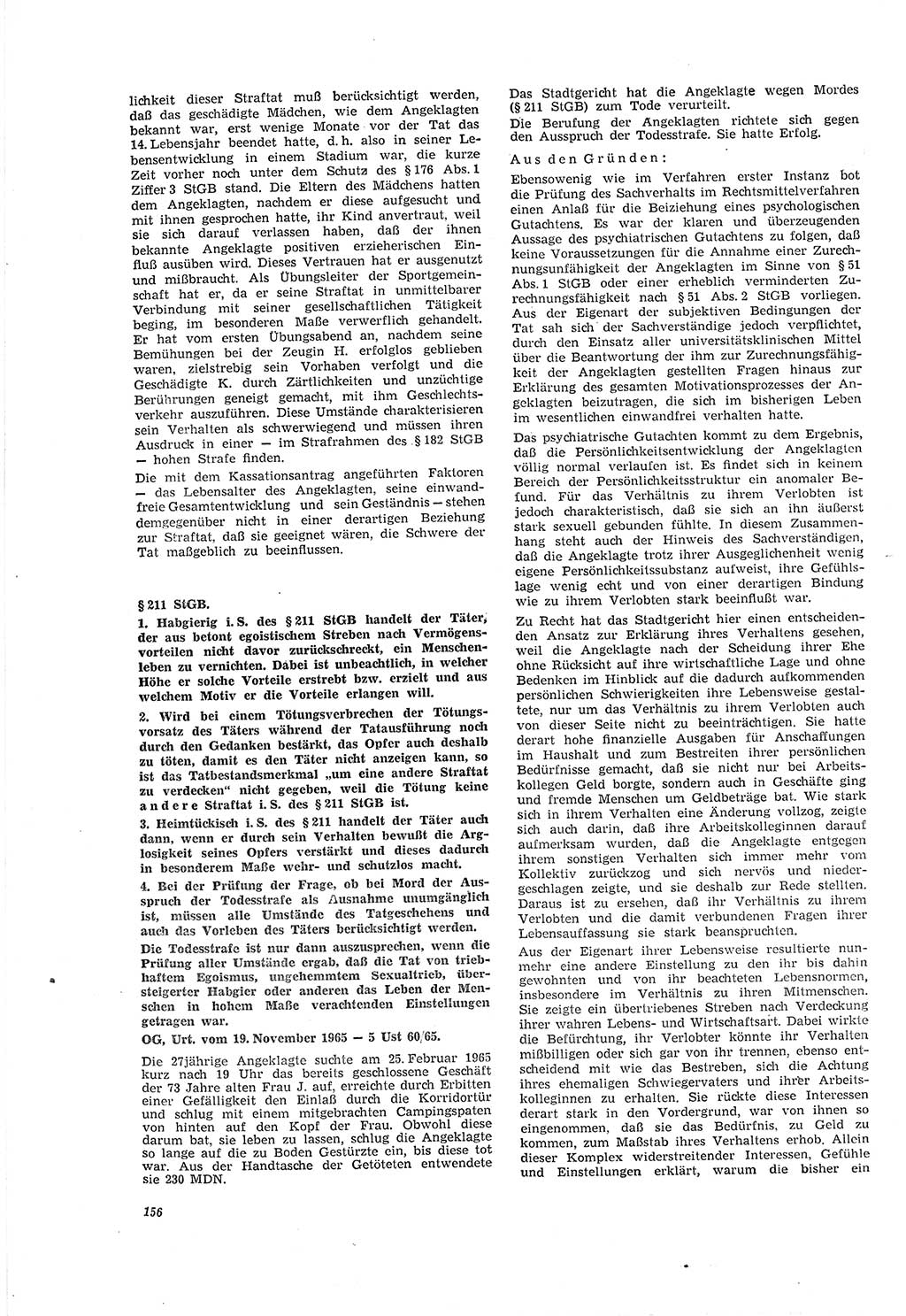 Neue Justiz (NJ), Zeitschrift für Recht und Rechtswissenschaft [Deutsche Demokratische Republik (DDR)], 20. Jahrgang 1966, Seite 156 (NJ DDR 1966, S. 156)