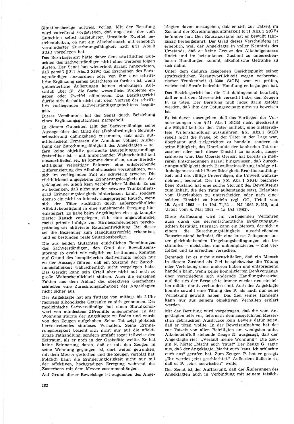 Neue Justiz (NJ), Zeitschrift für Recht und Rechtswissenschaft [Deutsche Demokratische Republik (DDR)], 20. Jahrgang 1966, Seite 182 (NJ DDR 1966, S. 182)