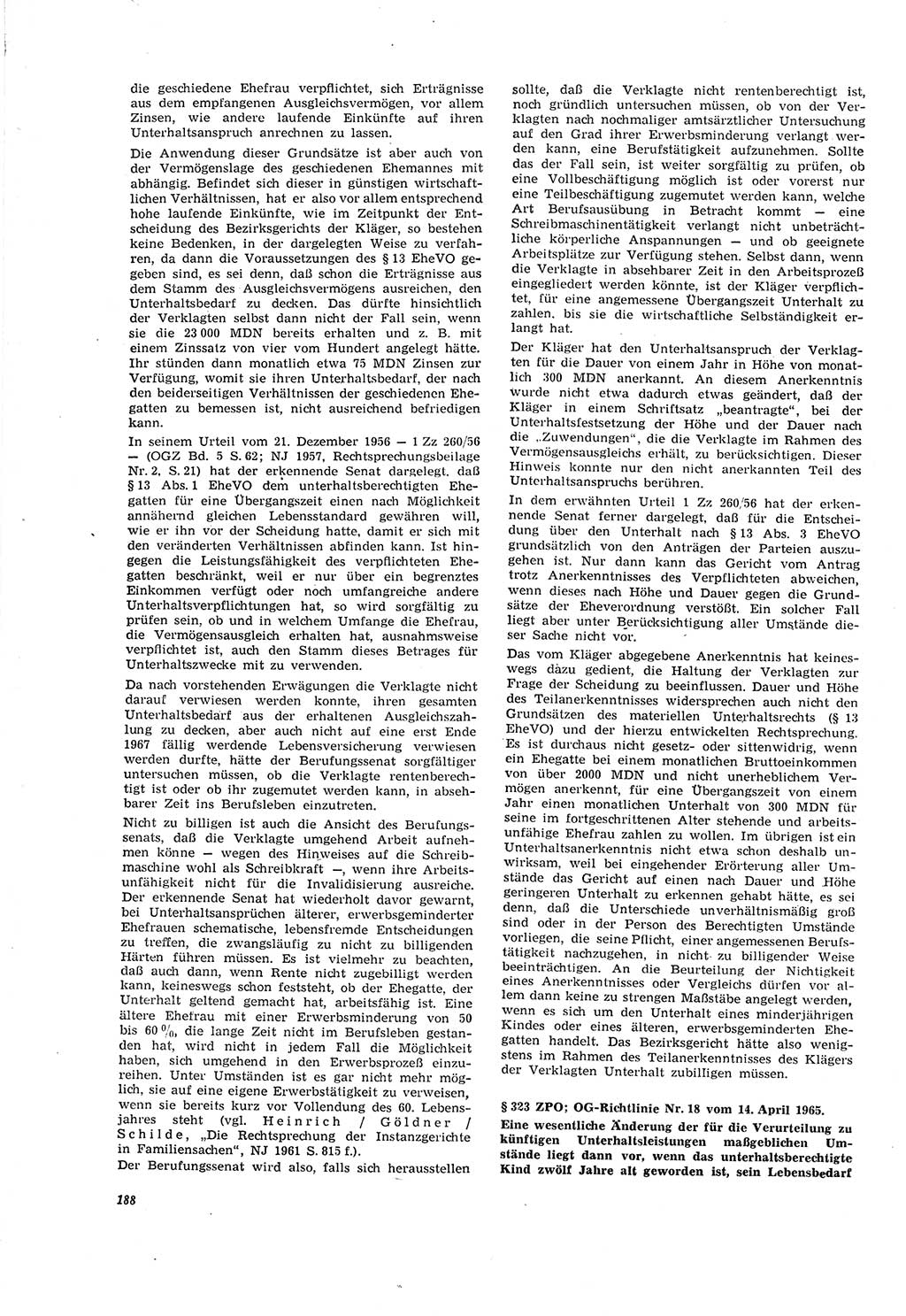 Neue Justiz (NJ), Zeitschrift für Recht und Rechtswissenschaft [Deutsche Demokratische Republik (DDR)], 20. Jahrgang 1966, Seite 188 (NJ DDR 1966, S. 188)