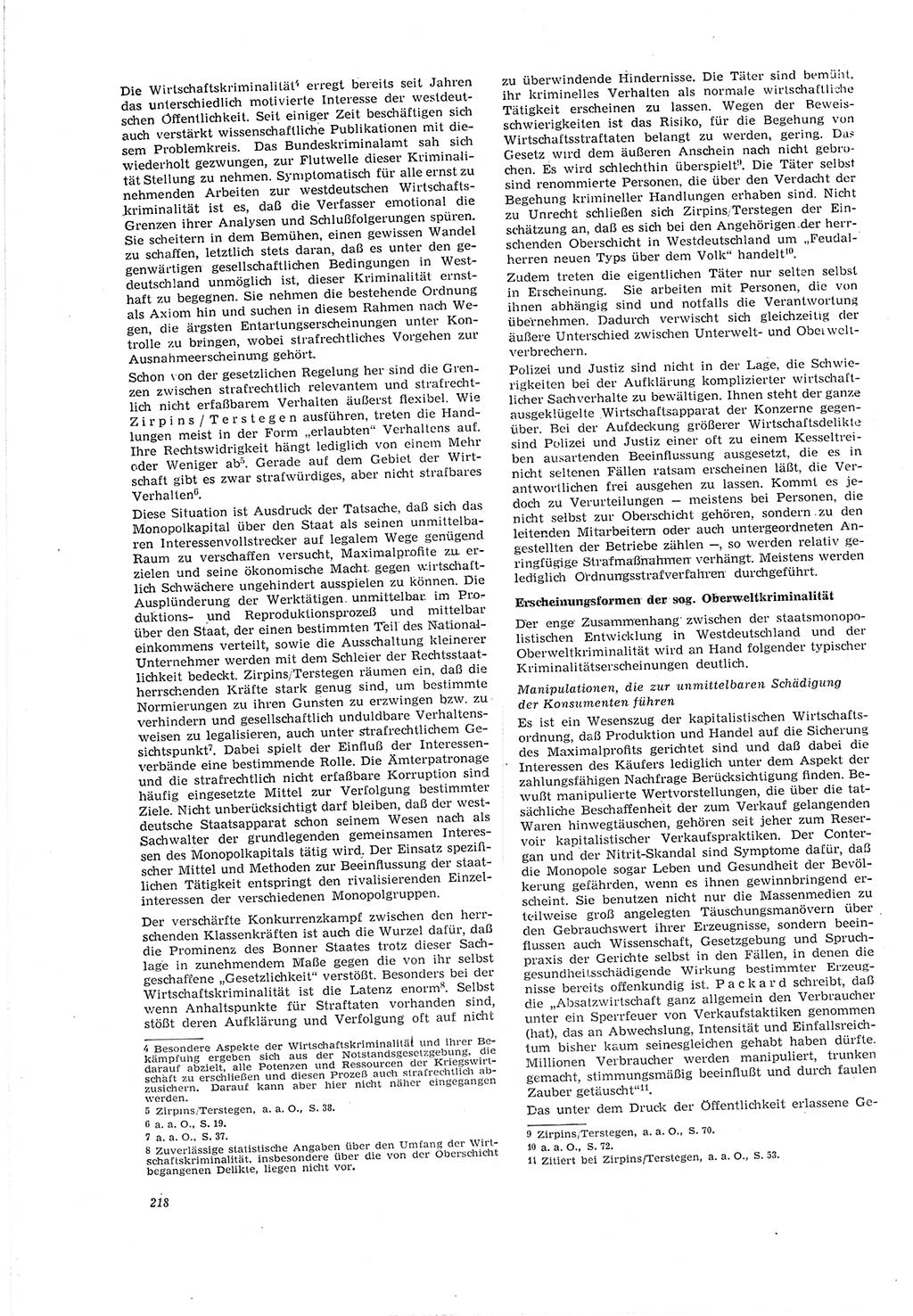 Neue Justiz (NJ), Zeitschrift für Recht und Rechtswissenschaft [Deutsche Demokratische Republik (DDR)], 20. Jahrgang 1966, Seite 218 (NJ DDR 1966, S. 218)