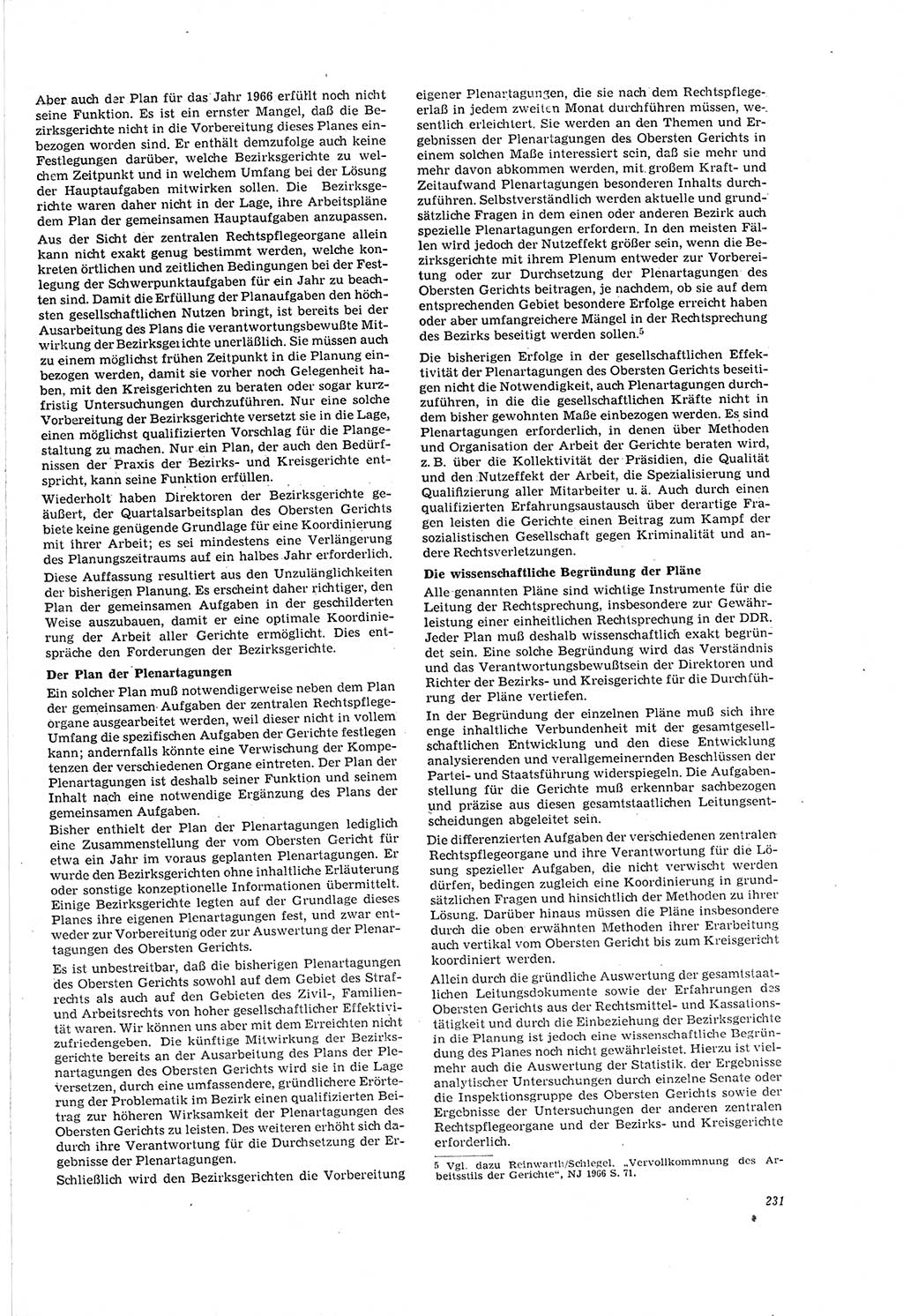 Neue Justiz (NJ), Zeitschrift für Recht und Rechtswissenschaft [Deutsche Demokratische Republik (DDR)], 20. Jahrgang 1966, Seite 231 (NJ DDR 1966, S. 231)