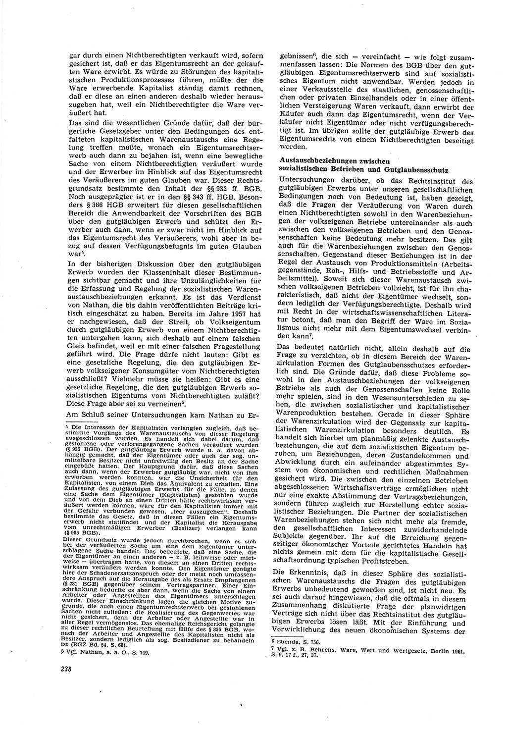 Neue Justiz (NJ), Zeitschrift für Recht und Rechtswissenschaft [Deutsche Demokratische Republik (DDR)], 20. Jahrgang 1966, Seite 238 (NJ DDR 1966, S. 238)