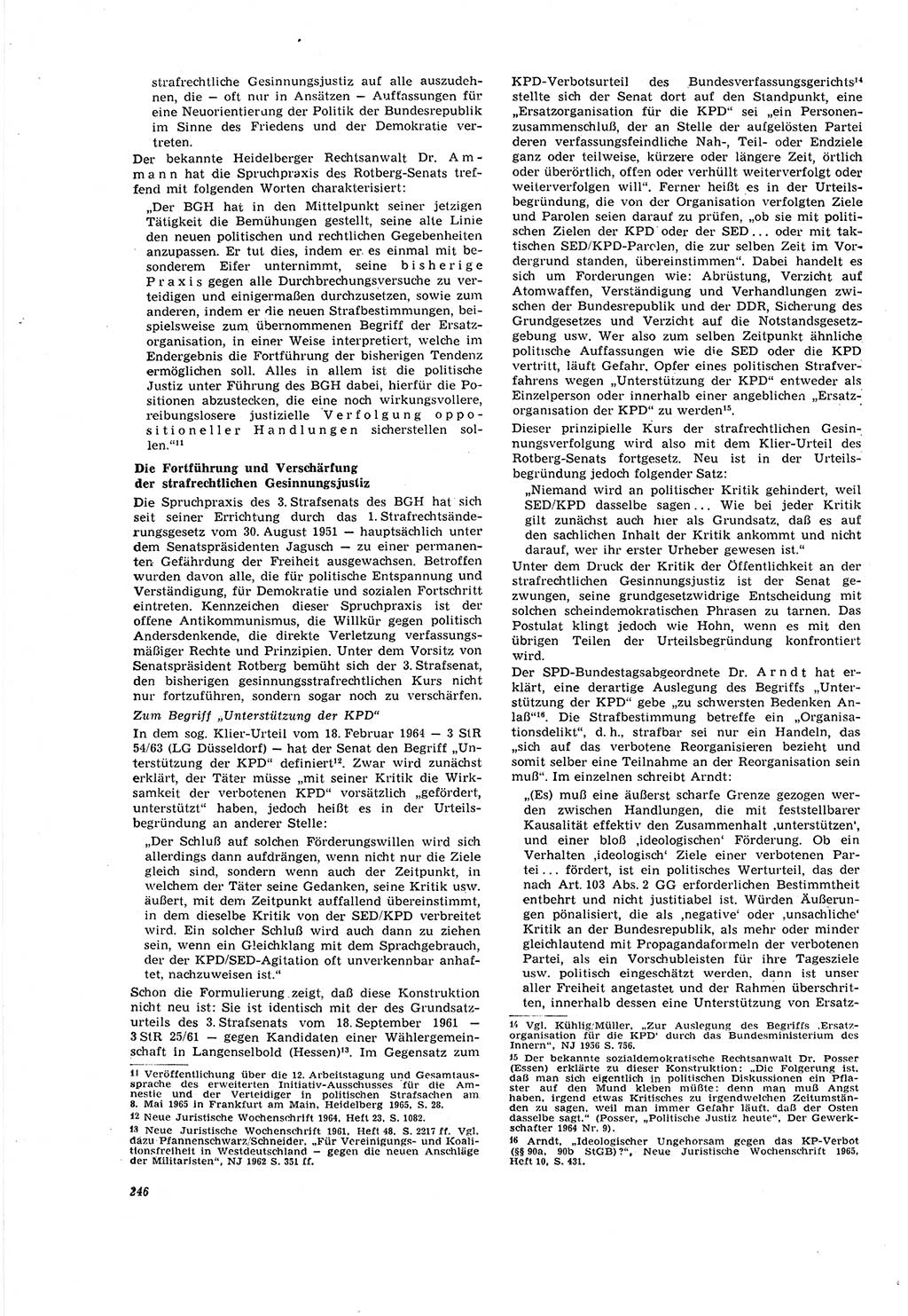 Neue Justiz (NJ), Zeitschrift für Recht und Rechtswissenschaft [Deutsche Demokratische Republik (DDR)], 20. Jahrgang 1966, Seite 246 (NJ DDR 1966, S. 246)