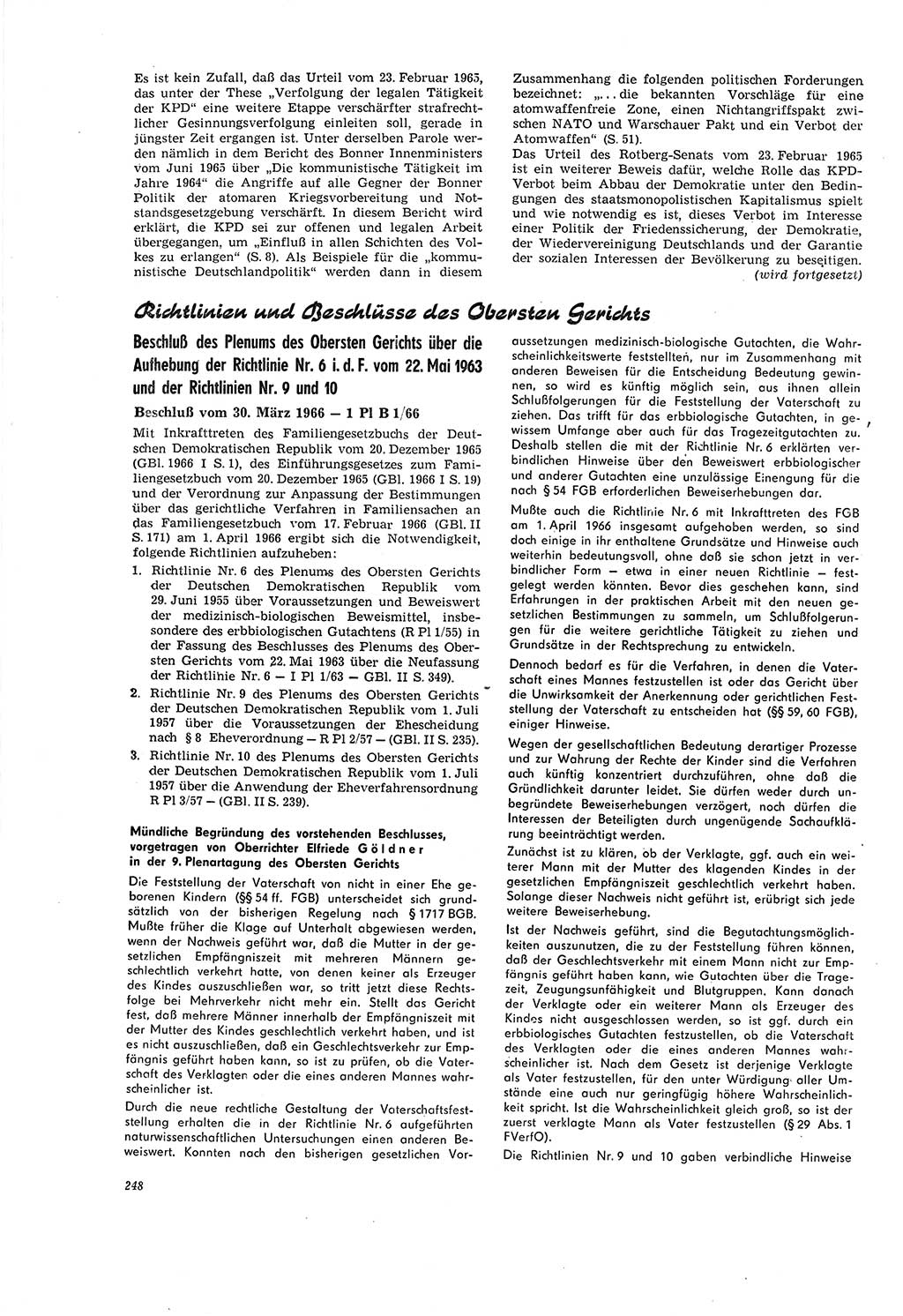 Neue Justiz (NJ), Zeitschrift für Recht und Rechtswissenschaft [Deutsche Demokratische Republik (DDR)], 20. Jahrgang 1966, Seite 248 (NJ DDR 1966, S. 248)