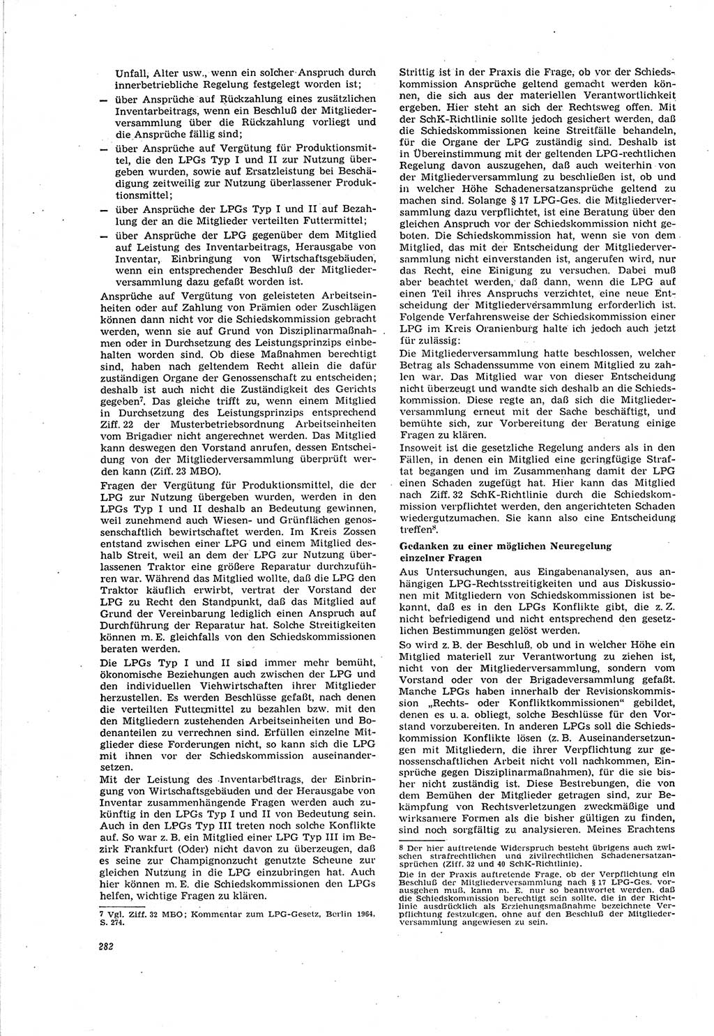 Neue Justiz (NJ), Zeitschrift für Recht und Rechtswissenschaft [Deutsche Demokratische Republik (DDR)], 20. Jahrgang 1966, Seite 282 (NJ DDR 1966, S. 282)