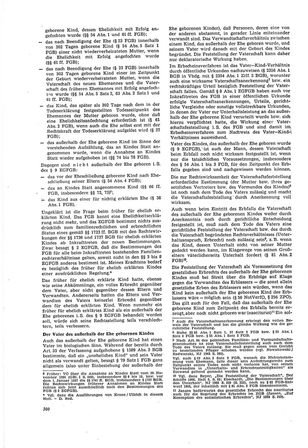 Neue Justiz (NJ), Zeitschrift für Recht und Rechtswissenschaft [Deutsche Demokratische Republik (DDR)], 20. Jahrgang 1966, Seite 300 (NJ DDR 1966, S. 300)