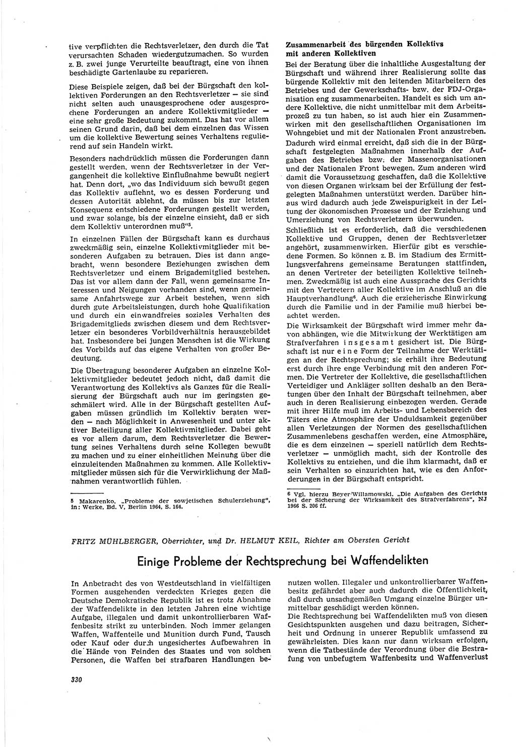 Neue Justiz (NJ), Zeitschrift für Recht und Rechtswissenschaft [Deutsche Demokratische Republik (DDR)], 20. Jahrgang 1966, Seite 330 (NJ DDR 1966, S. 330)