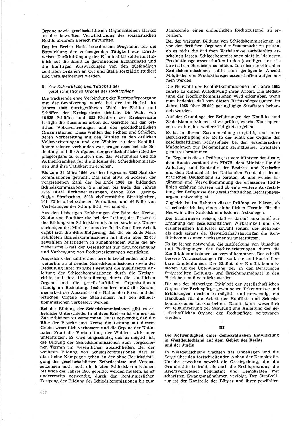 Neue Justiz (NJ), Zeitschrift für Recht und Rechtswissenschaft [Deutsche Demokratische Republik (DDR)], 20. Jahrgang 1966, Seite 358 (NJ DDR 1966, S. 358)