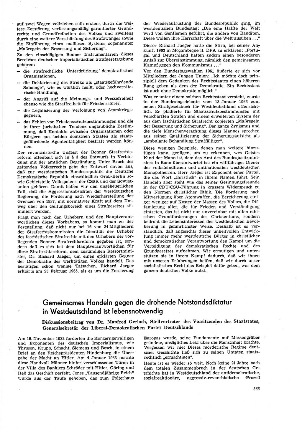 Neue Justiz (NJ), Zeitschrift für Recht und Rechtswissenschaft [Deutsche Demokratische Republik (DDR)], 20. Jahrgang 1966, Seite 365 (NJ DDR 1966, S. 365)