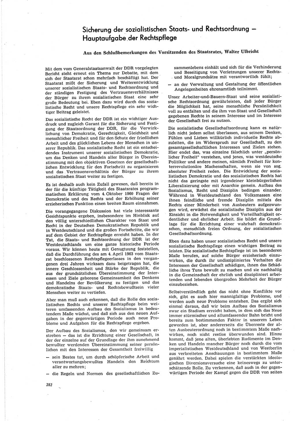 Neue Justiz (NJ), Zeitschrift für Recht und Rechtswissenschaft [Deutsche Demokratische Republik (DDR)], 20. Jahrgang 1966, Seite 382 (NJ DDR 1966, S. 382)