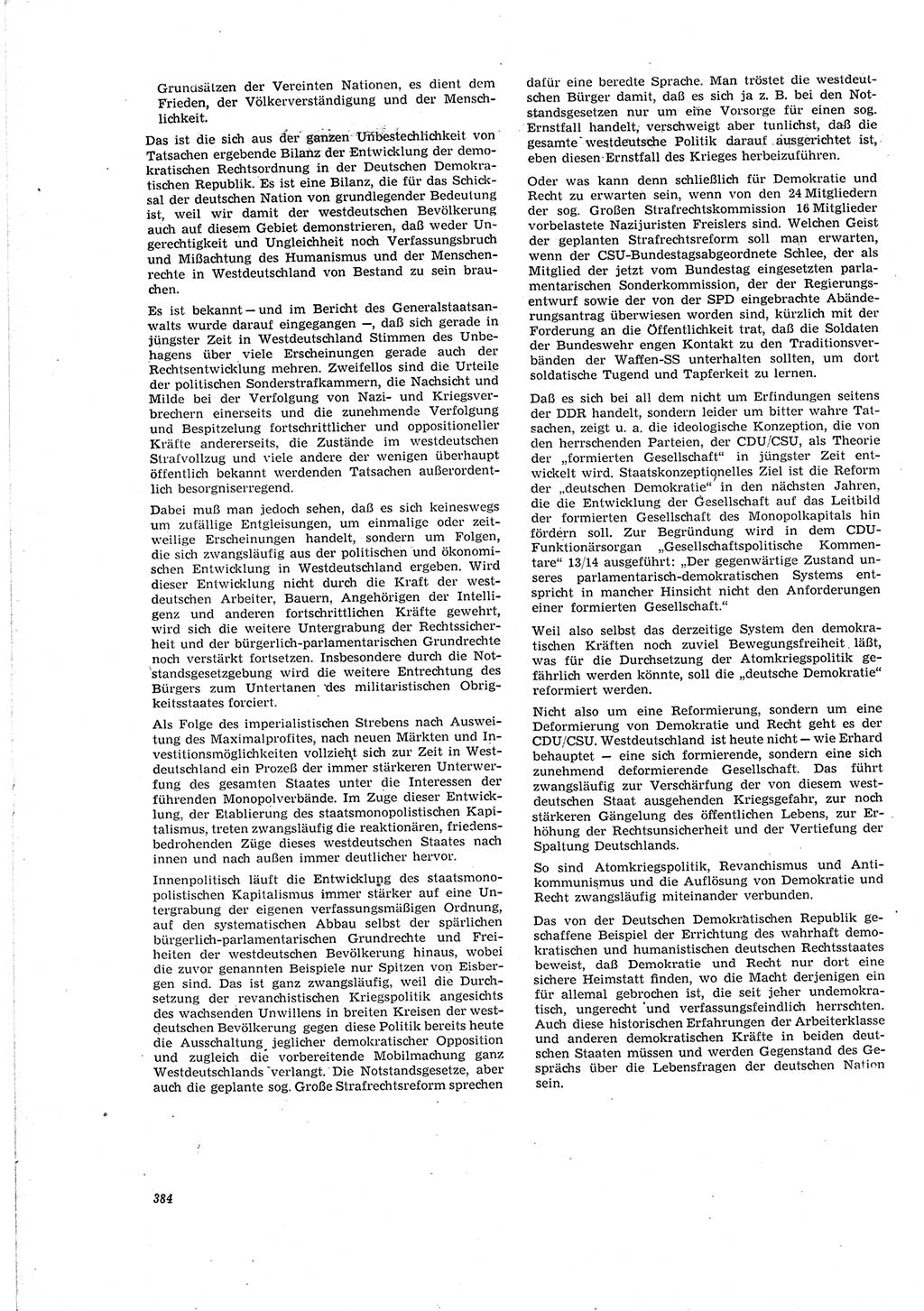 Neue Justiz (NJ), Zeitschrift für Recht und Rechtswissenschaft [Deutsche Demokratische Republik (DDR)], 20. Jahrgang 1966, Seite 384 (NJ DDR 1966, S. 384)